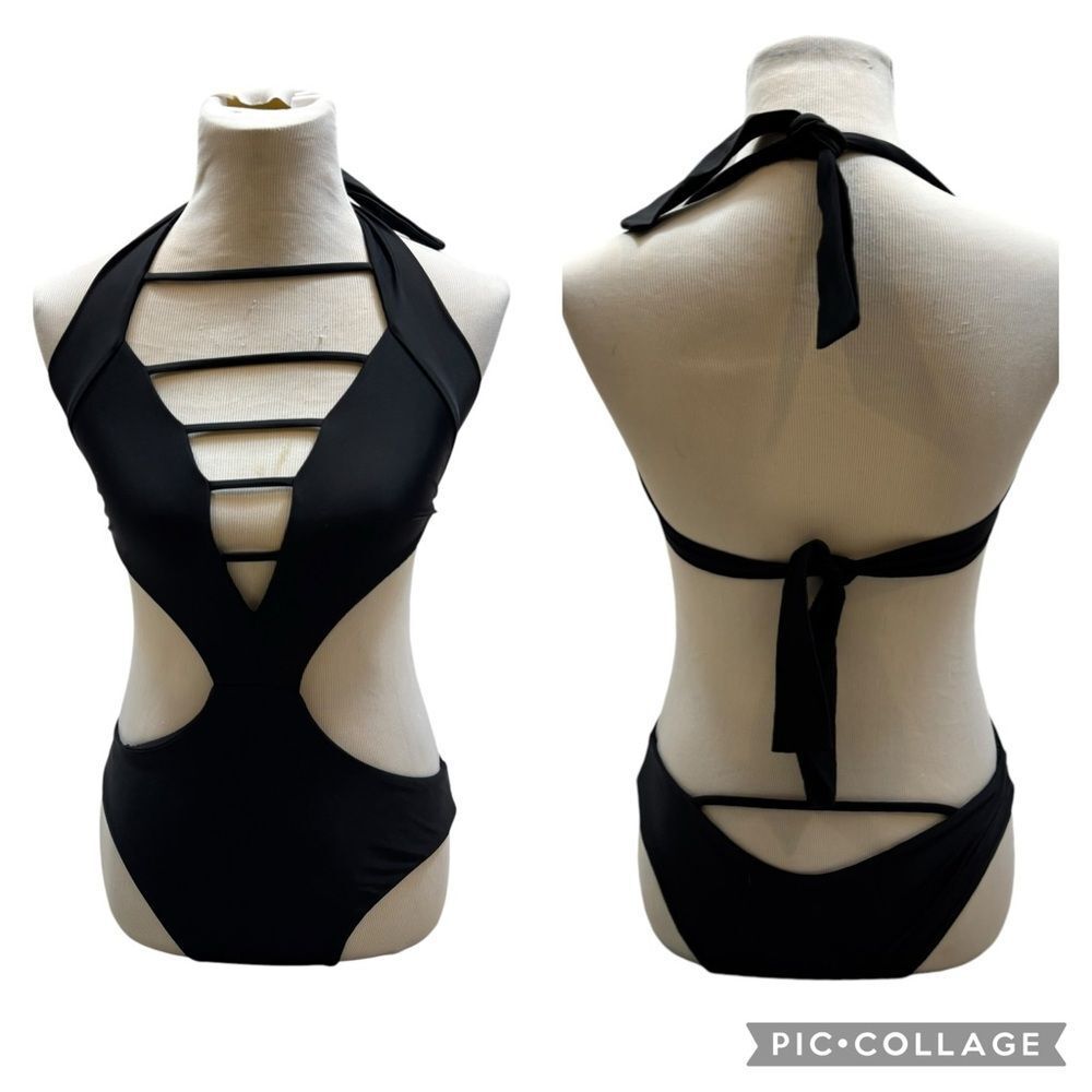 Ladies Keva J Brand Black Monokini with Open‎ Back and Side Cut Outs Size Medium